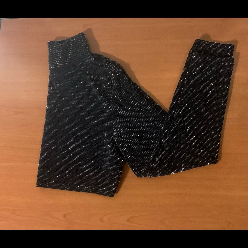 PLT Black Shimmer Long Sleeve Crop Top